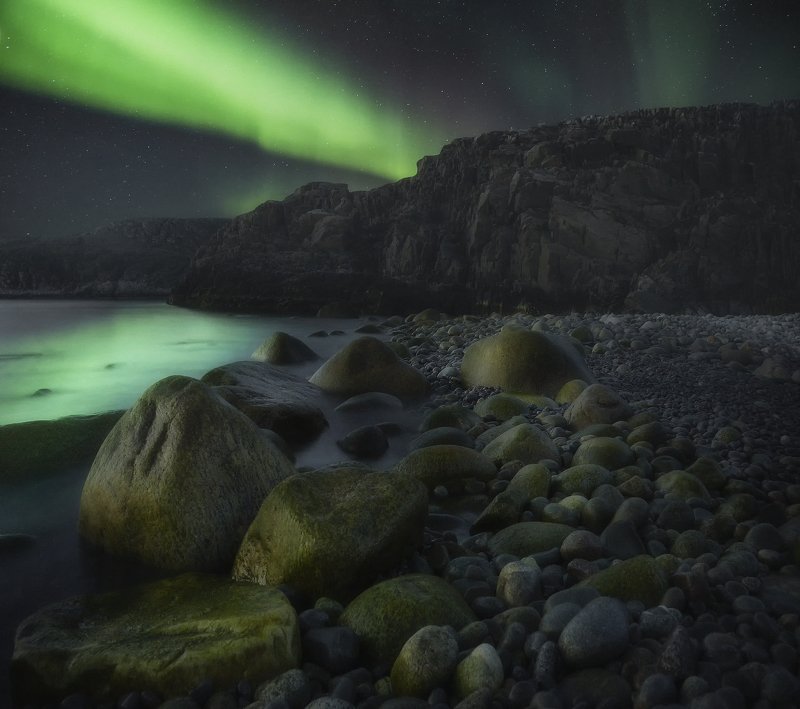 dalnie zelentsy, aurora, Kolskij, Дальние зеленцы, Кольский полуостров, сияние green stones фото превью