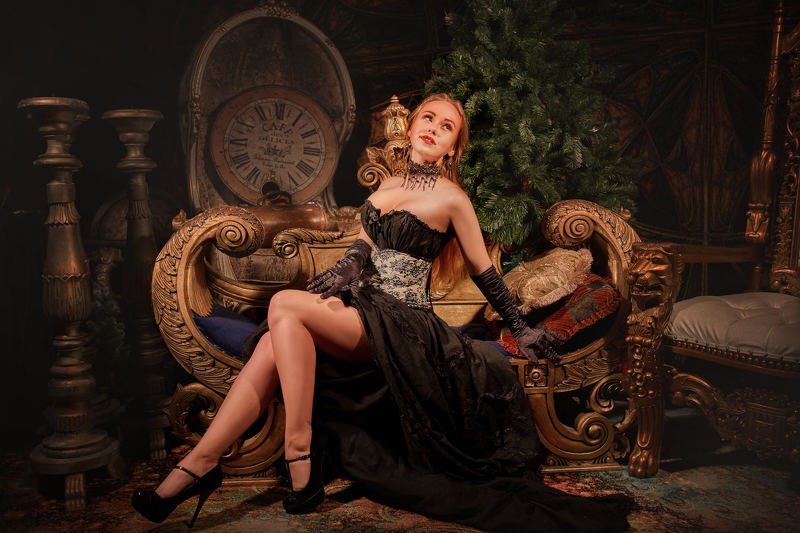портрет, эротика, красота, модель, жанр, rekhov Под ёлочкой фото превью