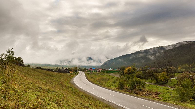 пейзаж, осень, гогы, Горный Алтай  Дорога в туман.  фото превью