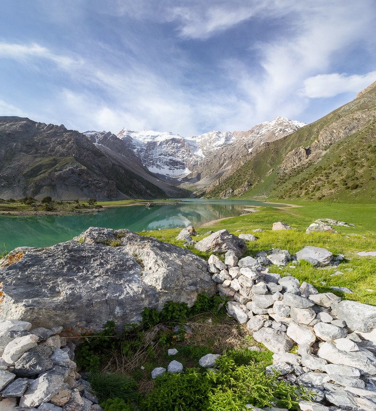 Фаны, Таджикистан, горы, озеро, скалы,  Куликалон фото превью