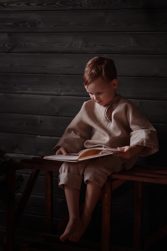 дети, книга, деревня  фото превью