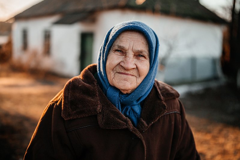 портрет, счастье, женский портрет, старость, бабушка Счастье фото превью