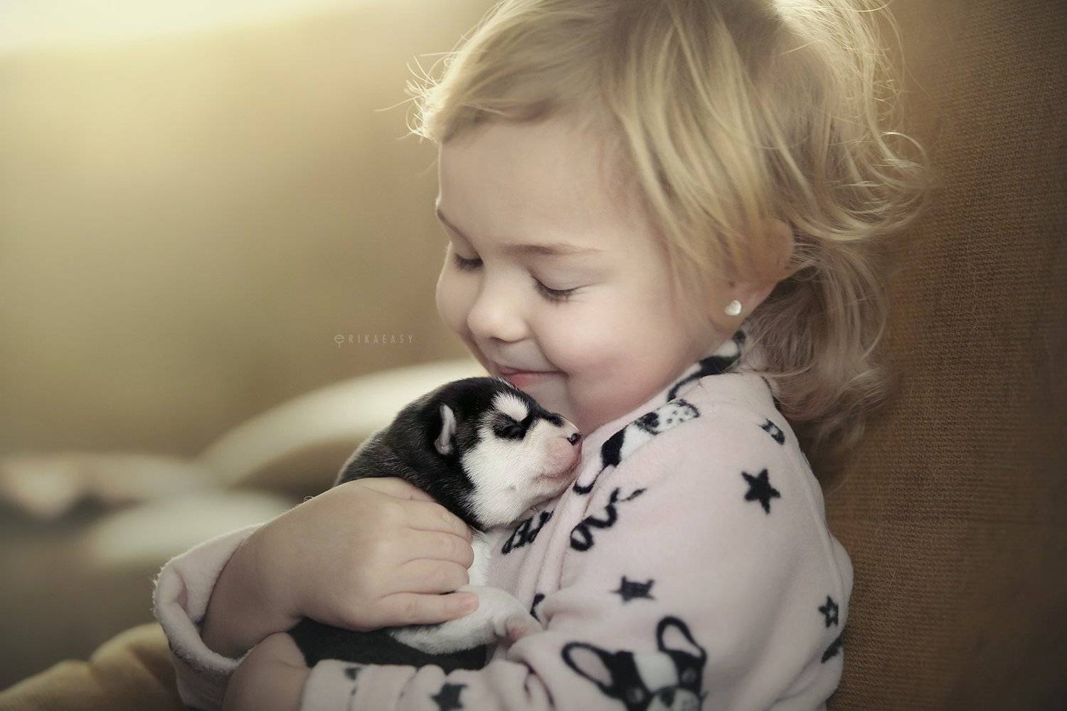 дети, ребенок, хаски, Erika Tsogoeva