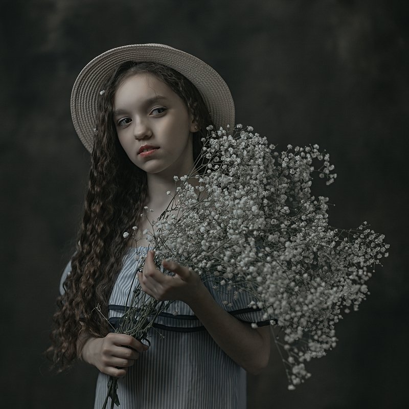 girl, flowers, шляпа, девушка, цветы, девочка, портрет Tanya фото превью