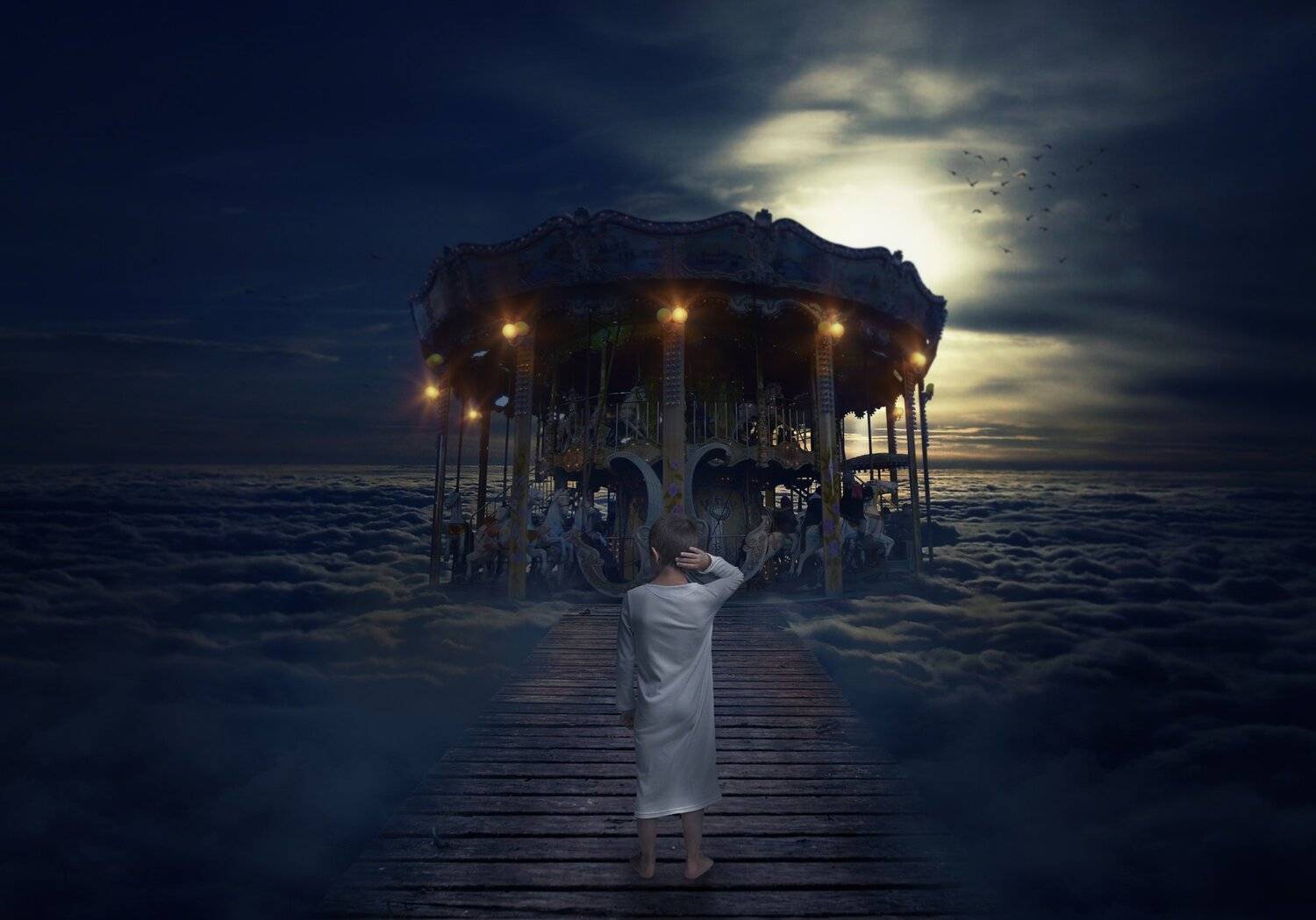 ребёнок, облака, карусель, Sergii Vidov