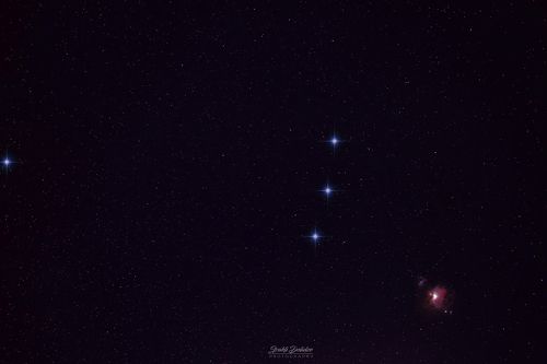 The part of Orion constellation and Great orion nebula