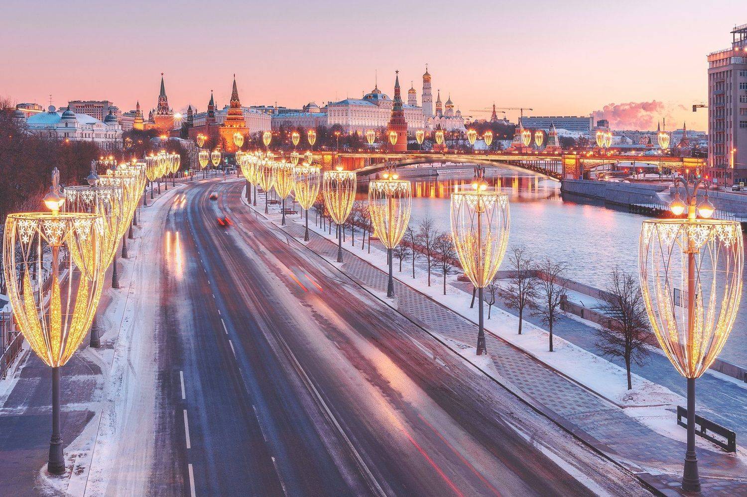 москва, новый год, new year, moscow, decoration, кремль, лед, праздник, снег, snow, отражение, патриарший мост, огни, иллюминация, дорога, рассвет, Анастасия Мазурева