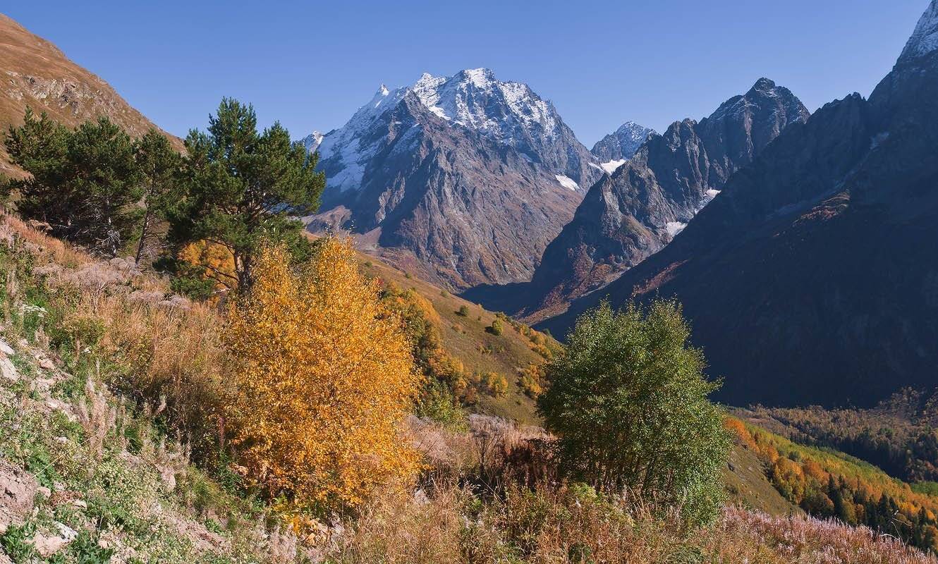 осень, горы, домбай-ульген, Николай Мысливцев