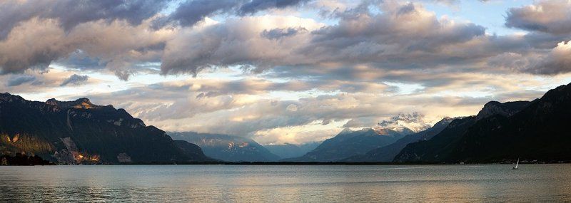 Сентябрьский вечер на Женевском озере фото превью