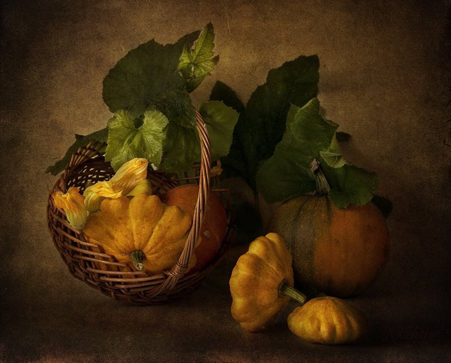 натюрморт, корзина, тыква, патиссон, Наталья Кузнецова (Nateletro)