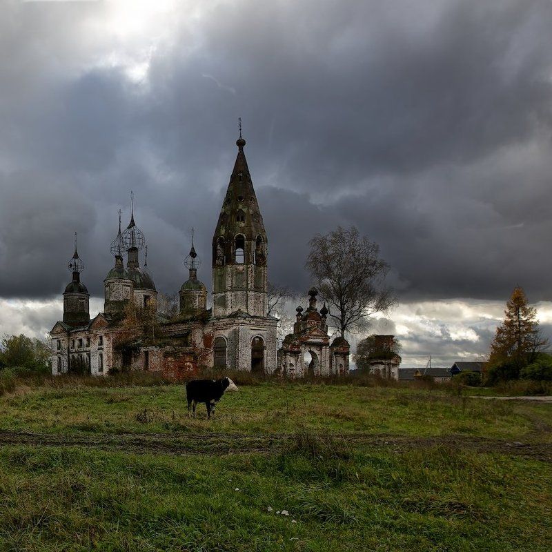 село,остров,непогода,дождь,храм. Корова Баскервиллей. фото превью