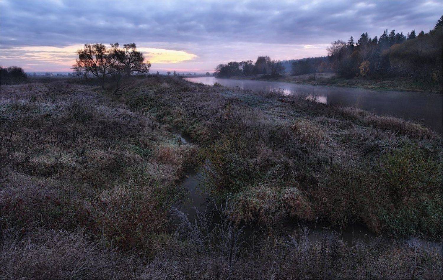 река, утро, иней, Сергей