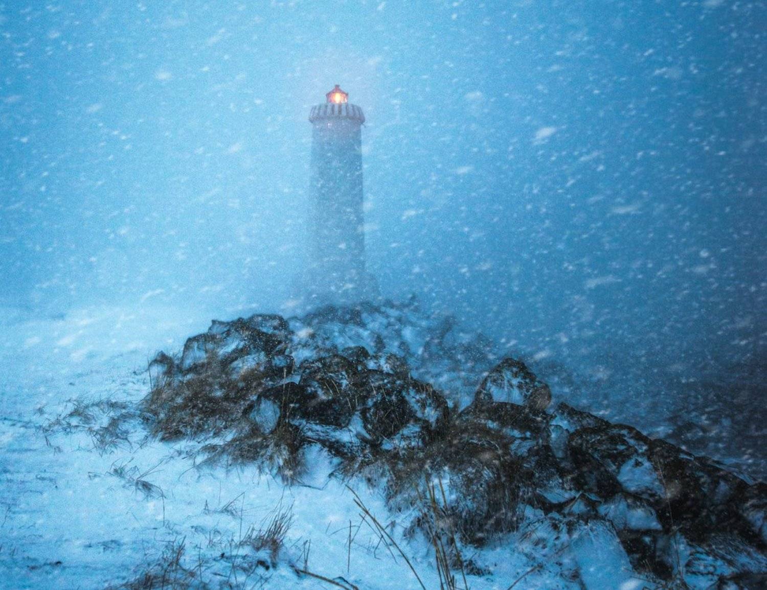 akranes, lighthouse, snowstorm, Jarkko J&auml;rvinen