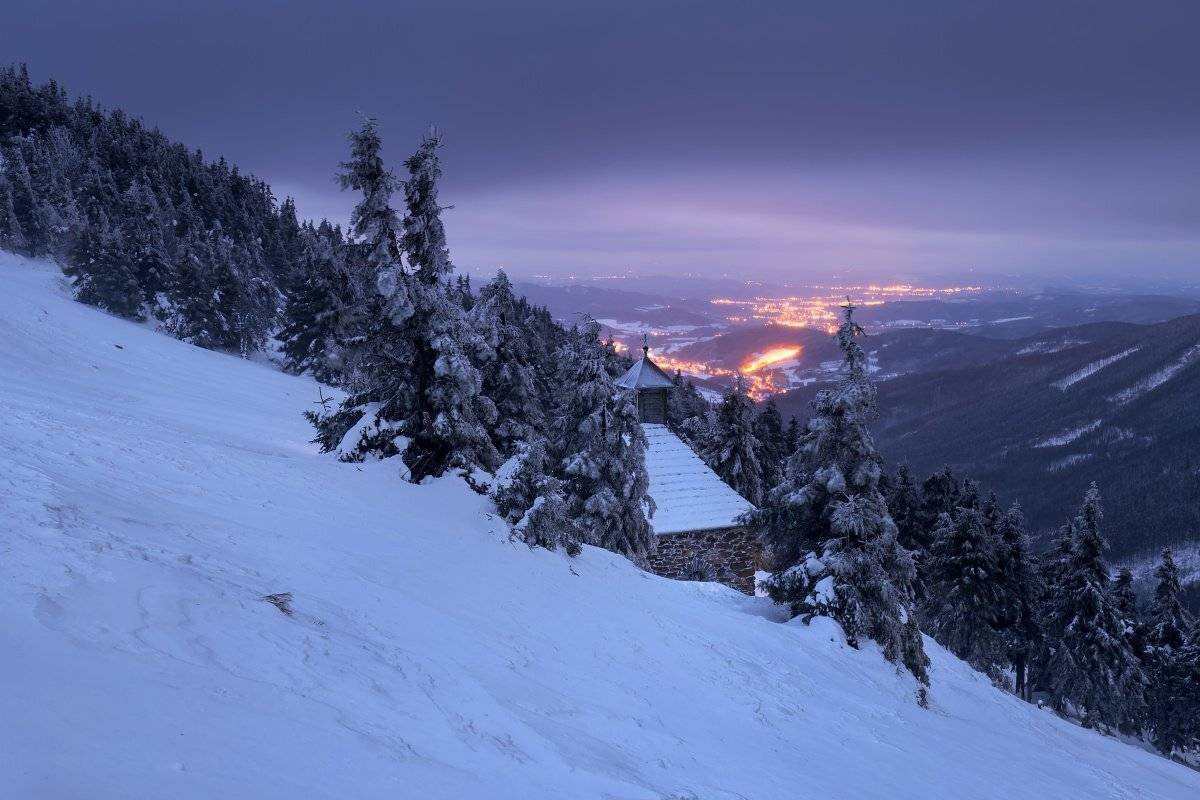 landscape, tree, morning, mountain, Petr Fiala