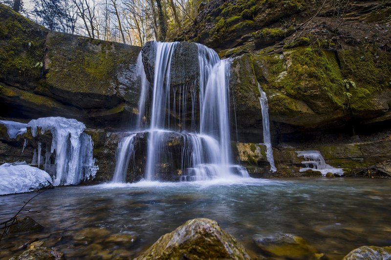 горы походы пейзаж водопады Уже подморозило фото превью
