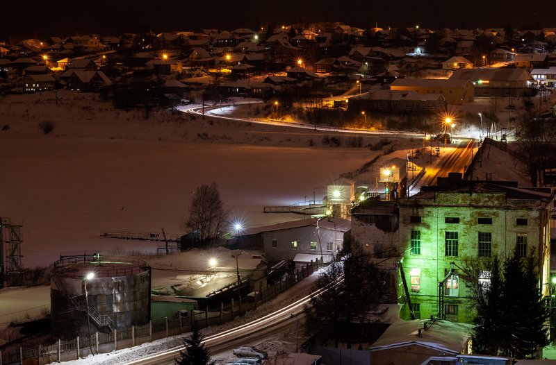 лысьва, свято-троицкого храм, колокольня, ночной город г. Лысьва фото превью