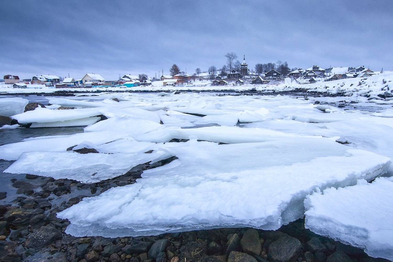 север,снег,лед,деревня,церковь,поморы., Анатолий Салтыков