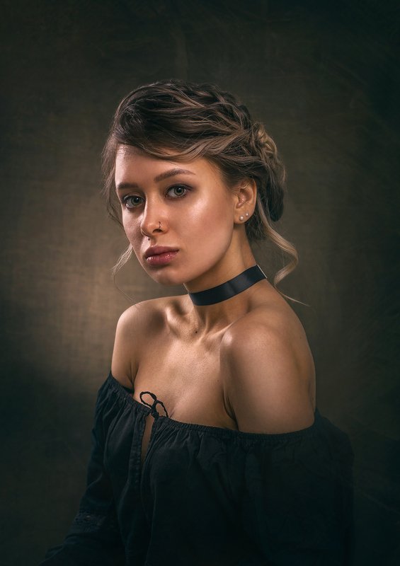 девушка, камерный портрет, студийная съёмка, бьюти Анна фото превью
