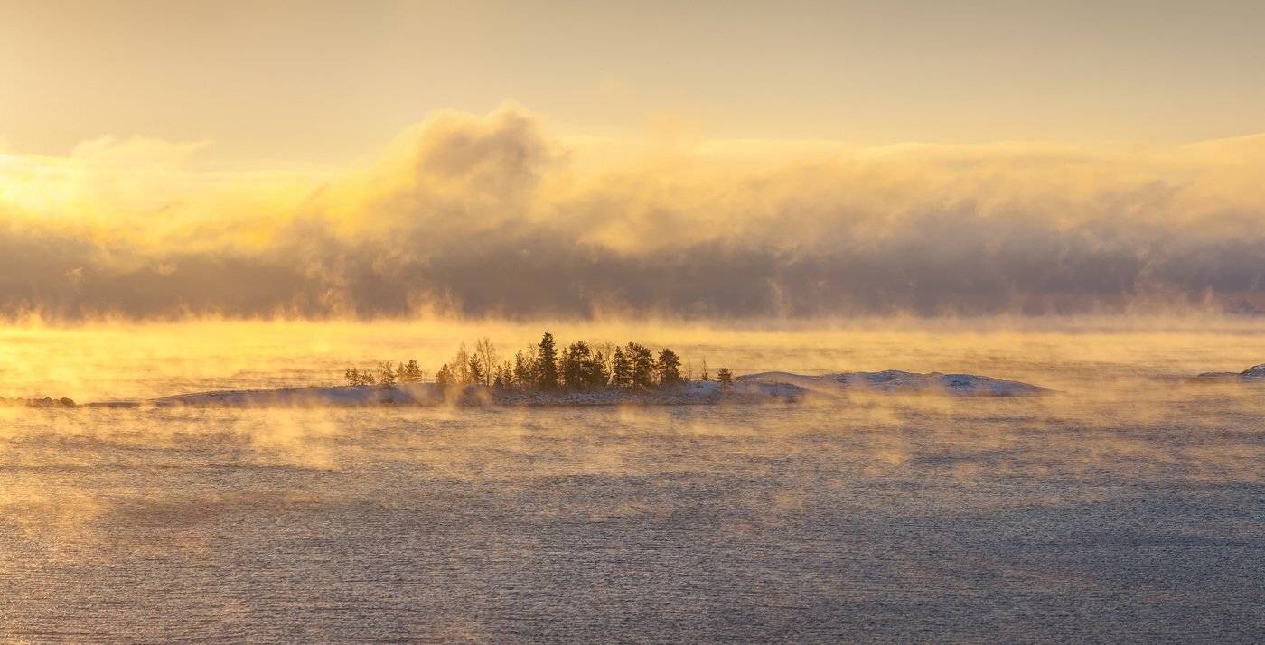 Ладожское озеро зимой, зимняя Ладога, шхеры, Карелия, Арсений Кашкаров