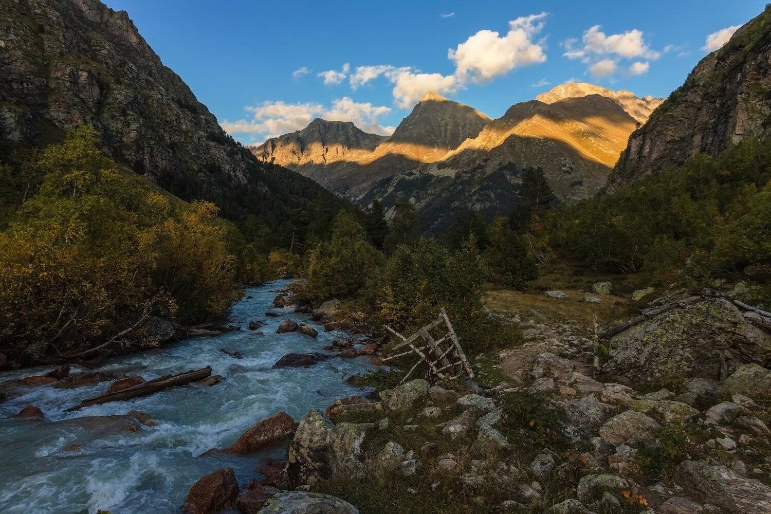 горы, закат, осень, Эстелла