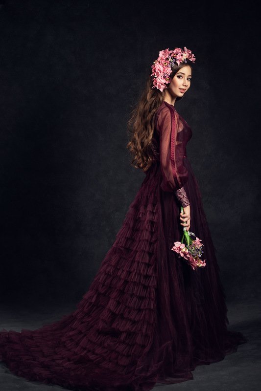 мода, фешн, бьюти, портрет, красавица, арт, цветы, весна, сказка, красный, красота *** фото превью