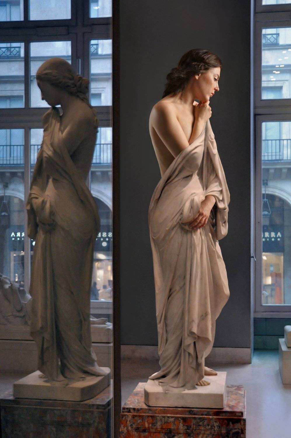 sculpture, art, museum, marble, stone, girl, nude, model, posing, stone, live, paris, myth, greek, louvre, Endegor