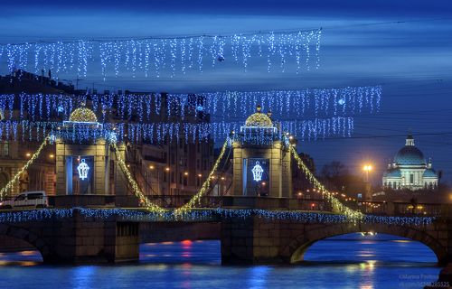 Новогодний вечерний Петербург