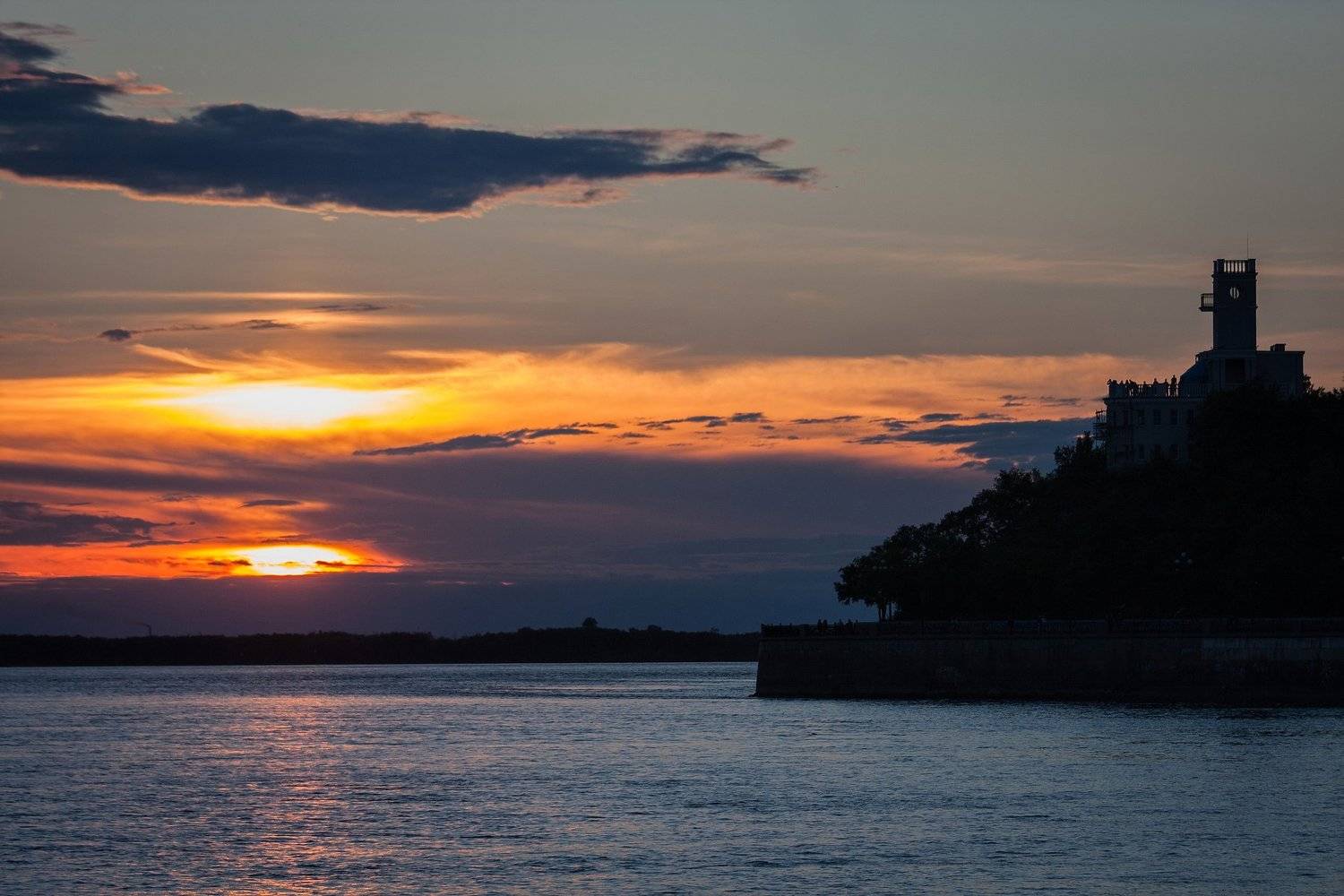 амур, хабаровск, вечер, вода, закат, река, Vladimir Kedrov