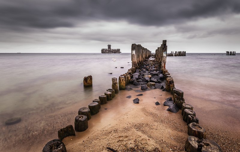 poland, sea, baltic, gdynia, clouds, landscape, horizon, water, sunset, sand Poland Sea фото превью