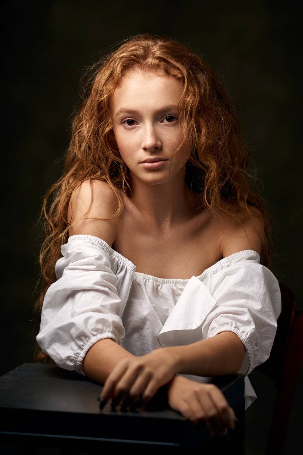 portrait, girl, lowkey, black, beautiful, pretty, eyes, lips, redhead, freckles, ginger, рыжая, портрет, девушка, Наташа Высоцкая