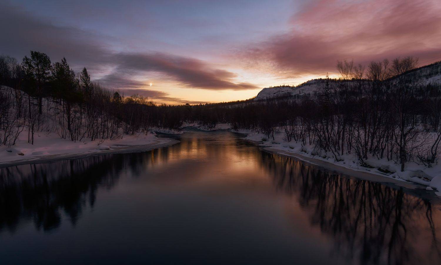 north night cold forest nature landscape kola peninsula forest winter, Егор Бугримов