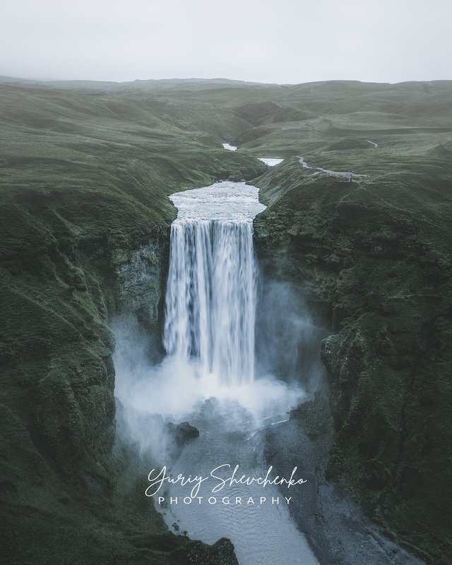 iceland, исландия, skógafoss, скогафосс Дождливый водопад Скогафосс. фото превью