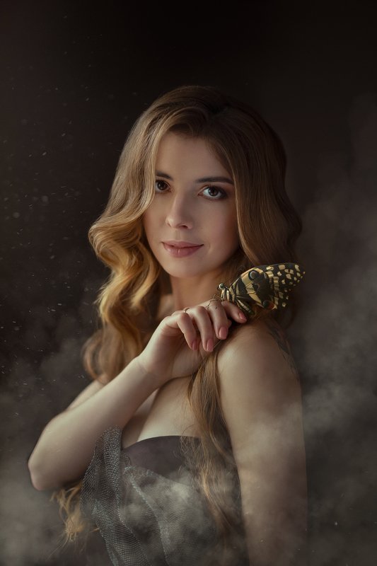 бабочк, портрет, арт , женщина Бабочка фото превью