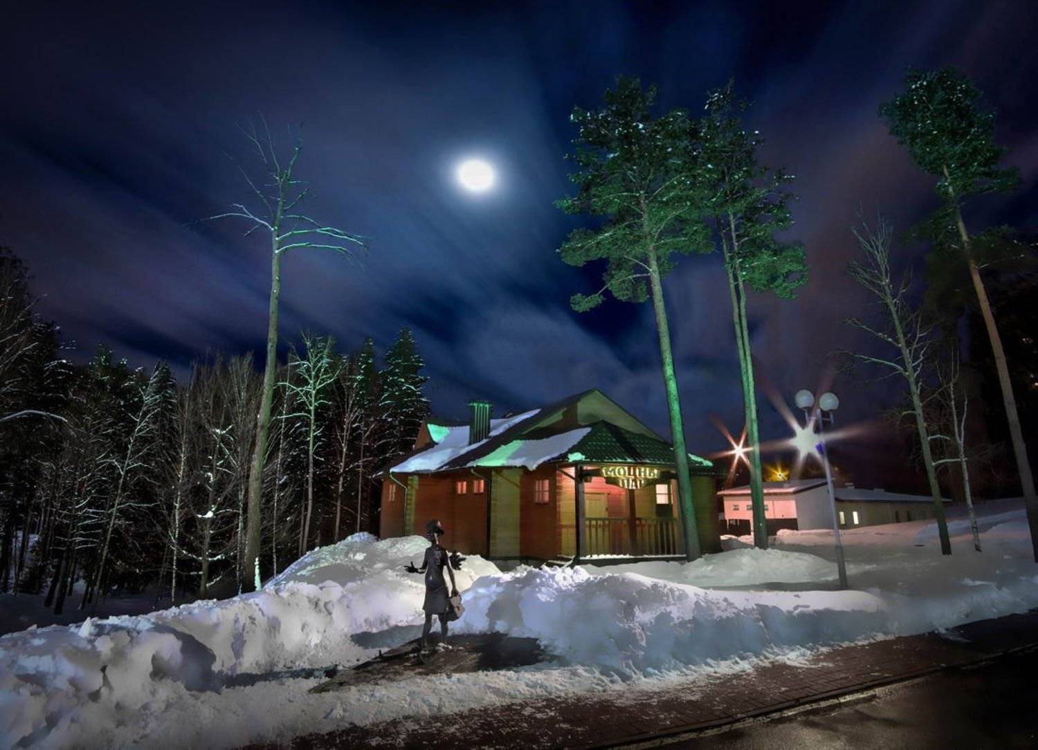 беларусь, звезды, зима, луна, мороз, ночь, снег, замок, баня, вечера-на-хуторе, Melnik-oy Serg-N-