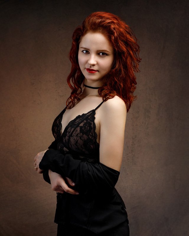 девушка взгляд портрет студия Daria фото превью