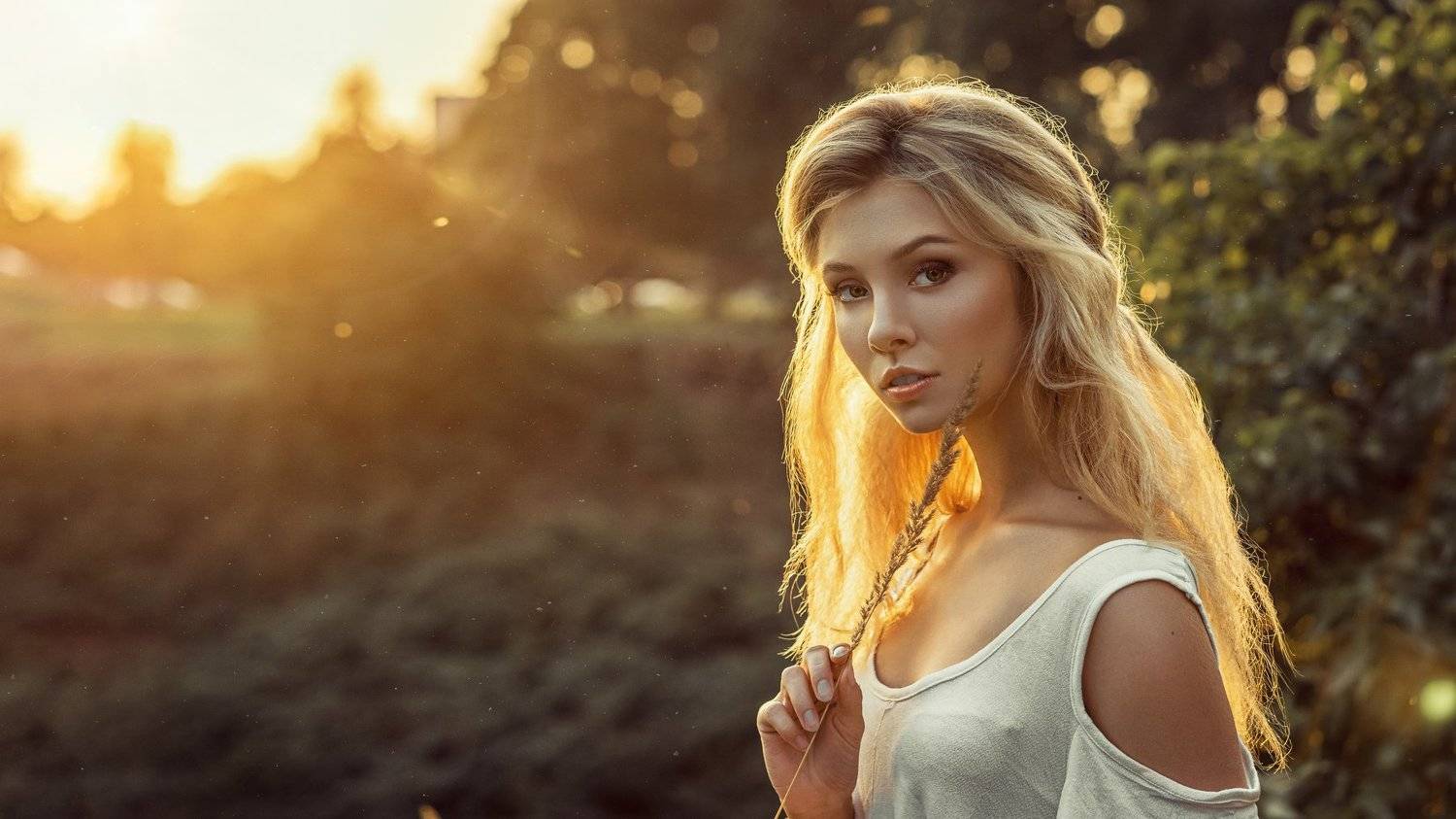Девушка Лето Взгляд Нежность Сексуальность Стиль Мода Блондинка Закат , Юрий Захаров