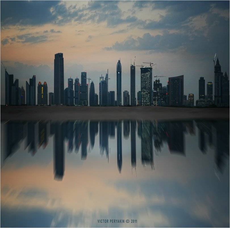 дубай, вечер, оае, эмираты, архитектура, небоскребы, отражение, отдых, релакс, Виктор Перякин