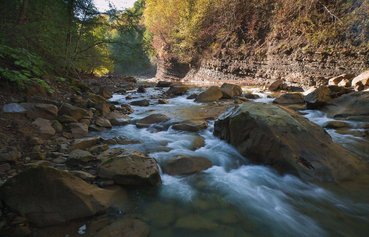 осень, река, бугунжа, лес, Николай Мысливцев
