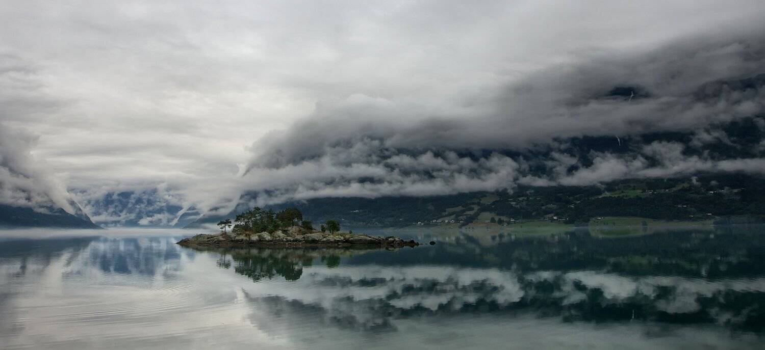 норвегия,июль,фьёрд,горы,остров,облака,туман., СПИРИДОНОВ НИКОЛАЙ