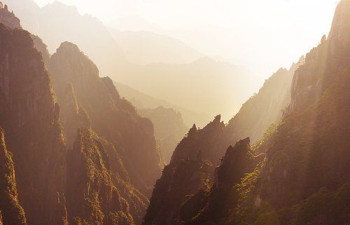Sunset over Huangshan