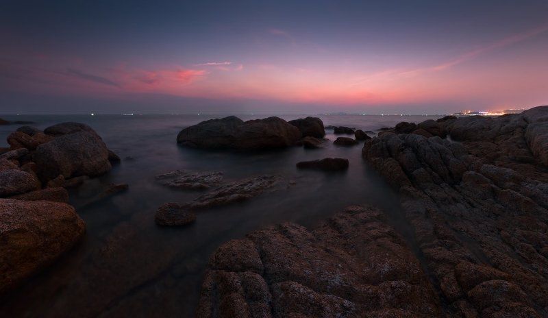 thailand, sunset, sea, stones, city Dark Energy фото превью