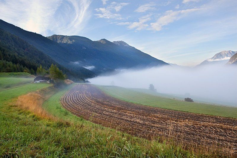 австрия,горы,туман,утро ***** фото превью