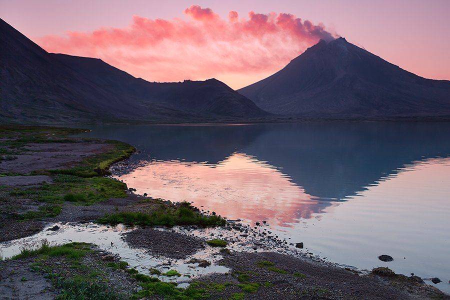 камчатка, вулкан, кизимен, лето, закат, фототур, пепел, озеро, лава, Денис Будьков