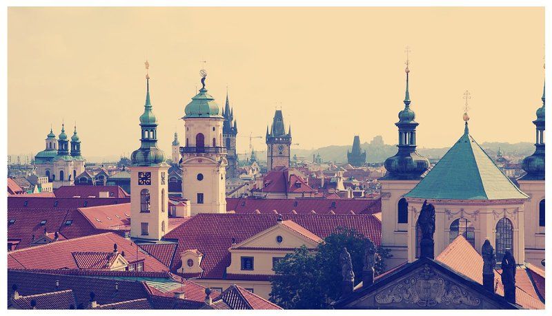 prague, praha, castle, roofs Башни фото превью