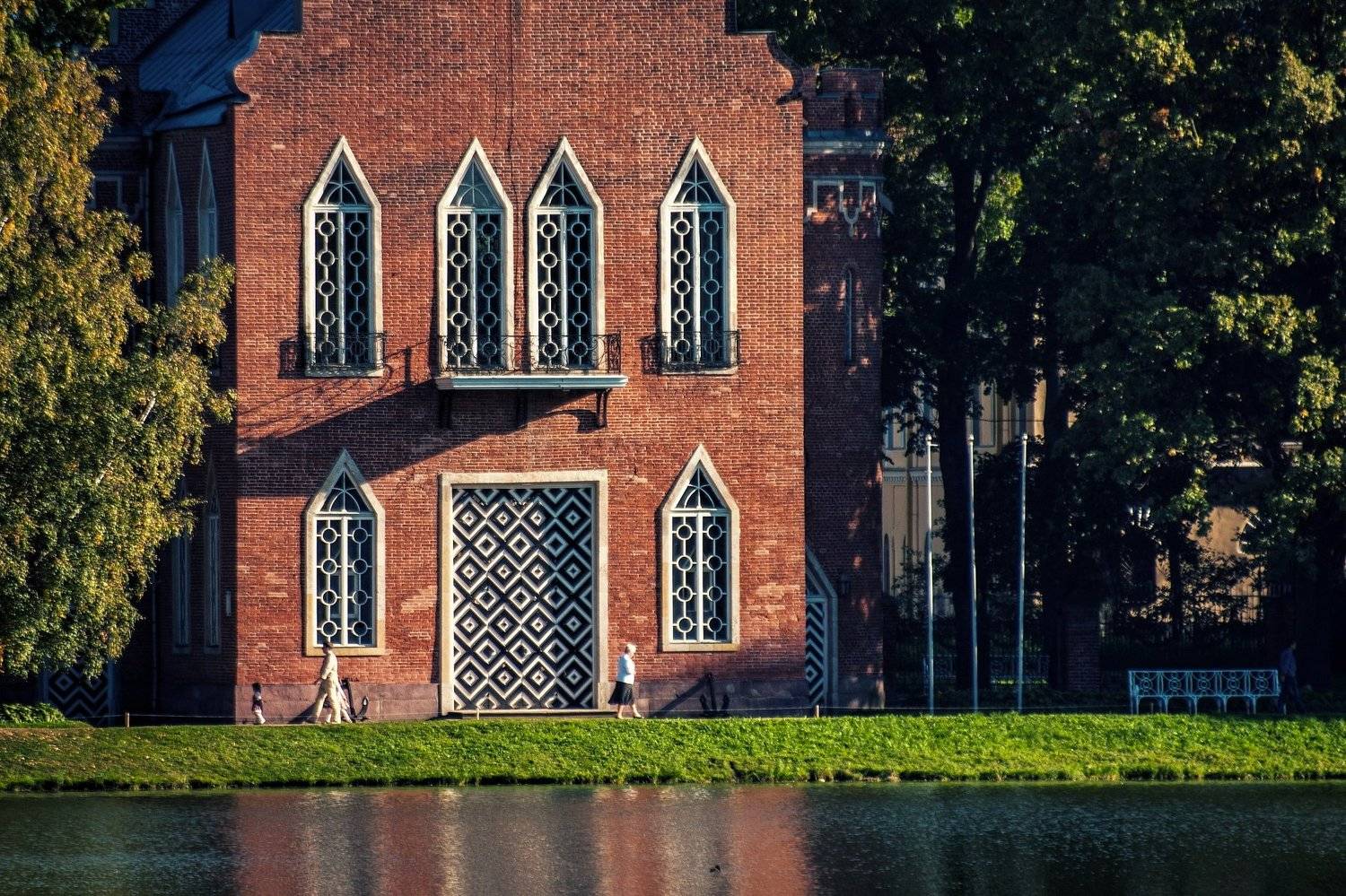 пушкин, россия, вечер, люди, парк, вода, Vladimir Kedrov