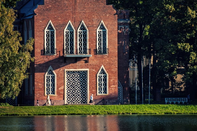 пушкин, россия, вечер, люди, парк, вода вечер в Пушкине фото превью