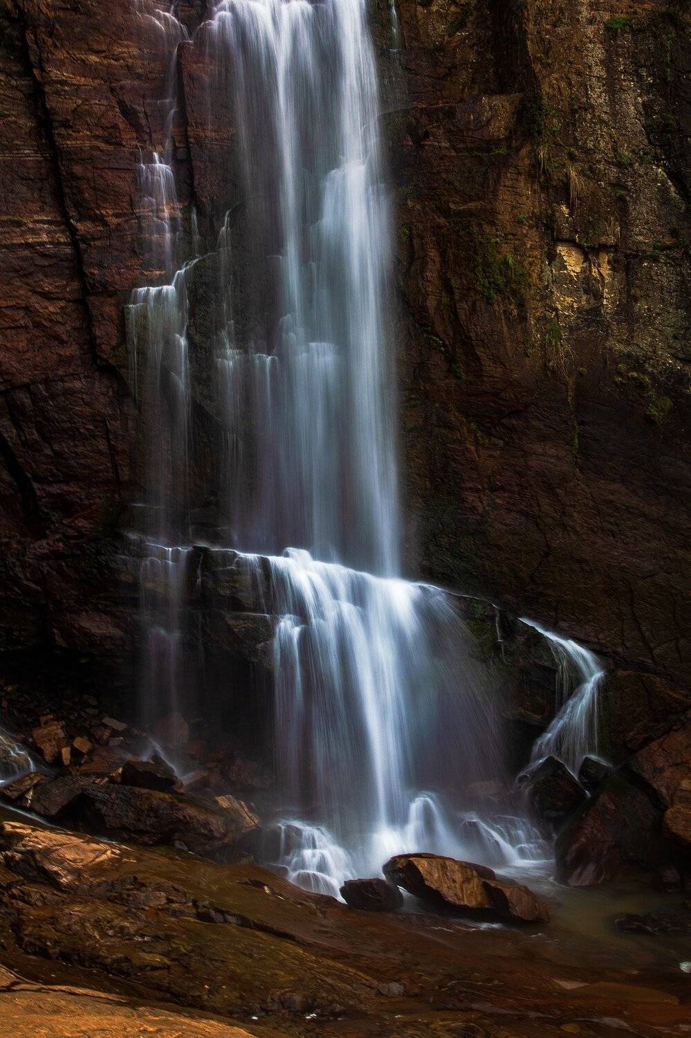водопад, вода, горы, деревья, Александр Игнатьев