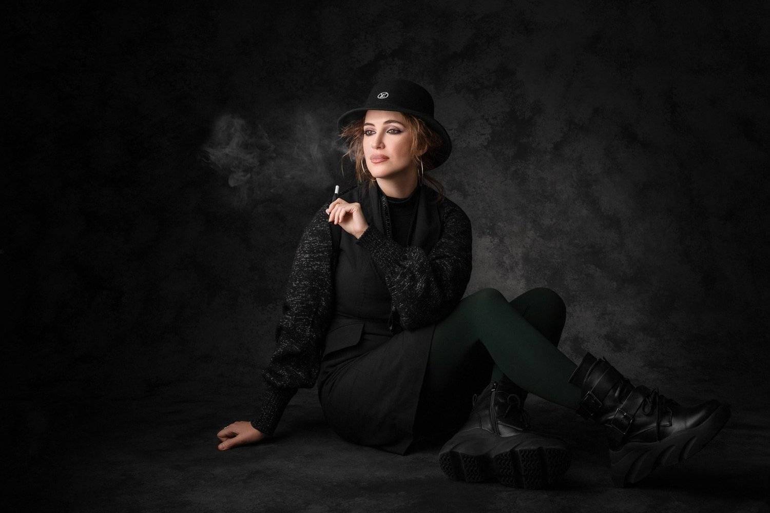 портрет, цвет, девушка в шляпе, студийный портрет, Марина Кондратова