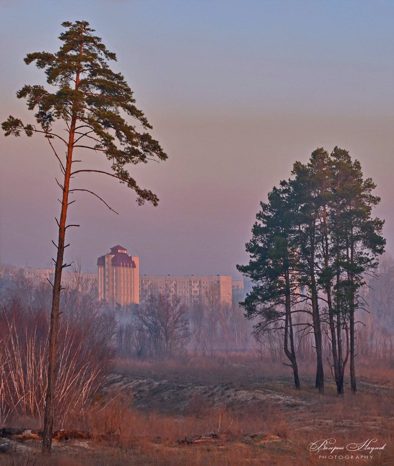 утро, рассвет, туман, город, Валерий Наумов