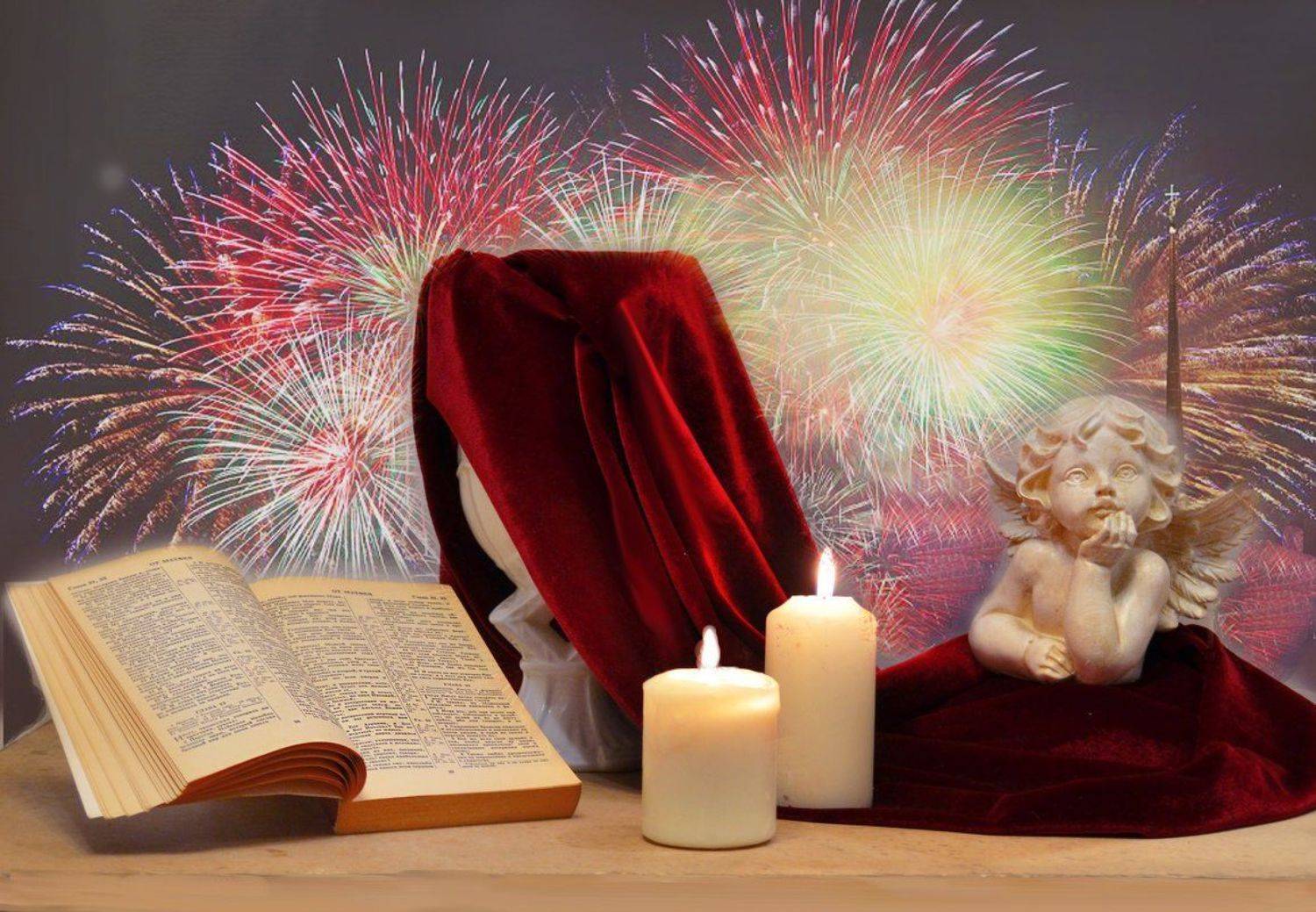 still lif,  натюрморт,  фото натюрморт,зима, январь,память, свечи, псалтырь, ангел, салют,день снятия блокады,, Колова Валентина